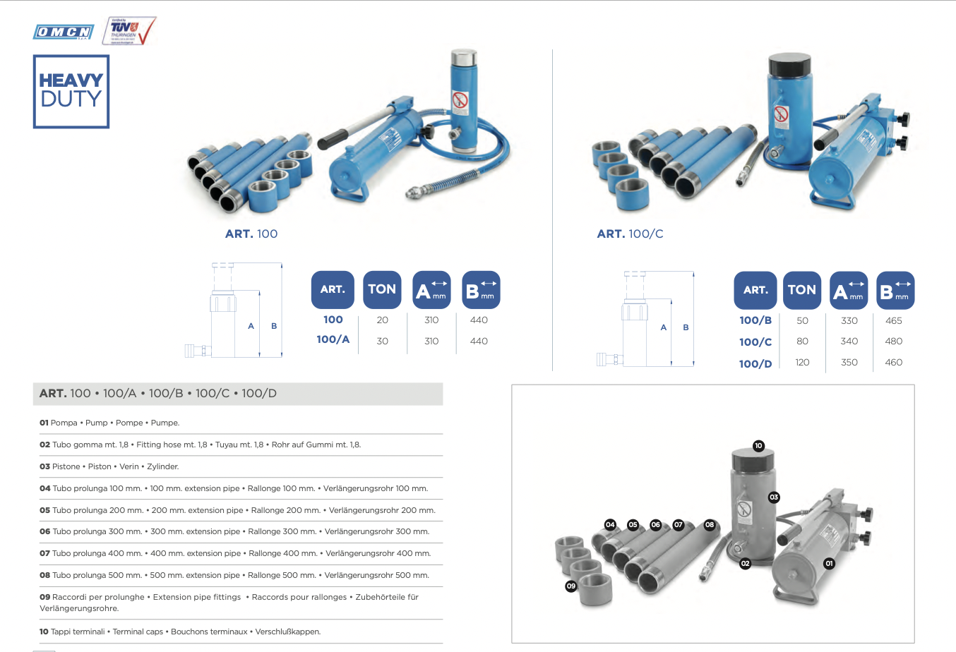 Vérins hydrauliques pour carrosserie