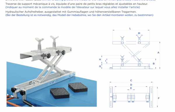 Traverse de support mécanique à vis